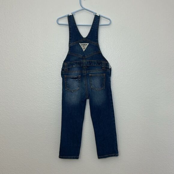 OshKosh B’gosh Toddler girl 3T bib Overalls skinny fit Denim Blue Jeans - Picture 7 of 8